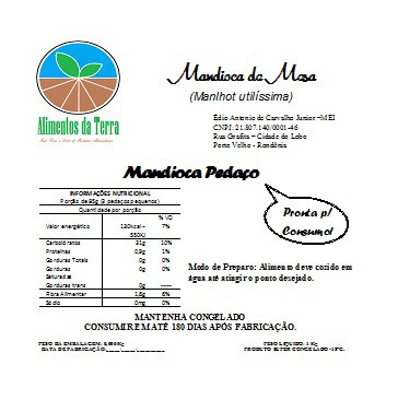 MANDIOCA PEDAÇO 1KG